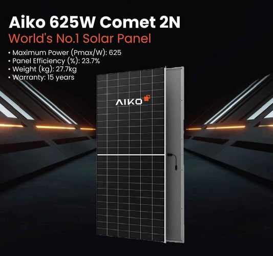 Aiko 625W Comet Solar Panel High Performance N-Type - Greenwattsa