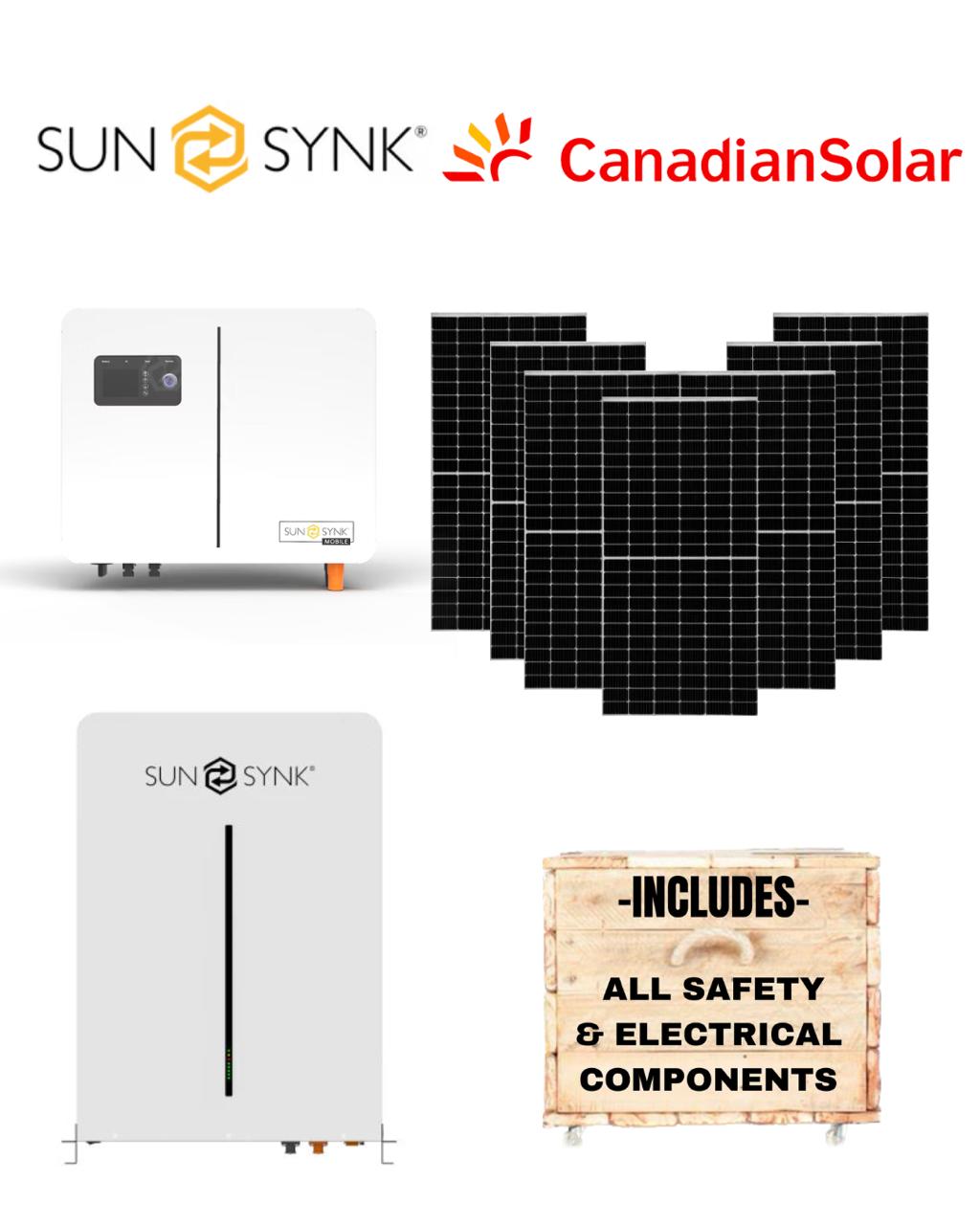 Sunsynk 8kW Lynks Hybrid Inverter + Sunsynk 5.12 kWh Battery 51.2V G Series + 8 x Canadian Solar 620W Bi-Facial Panels