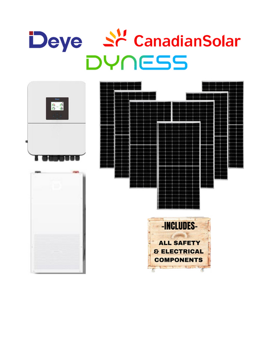 Deye 5kW Inverter + Dyness 14,3kW Battery + 10 Canadian Panels + All Fittings