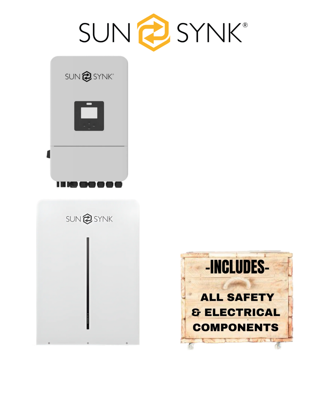 Sunsynk 8kW Inverter + Sunsynk 10kW Battery + All Fittings