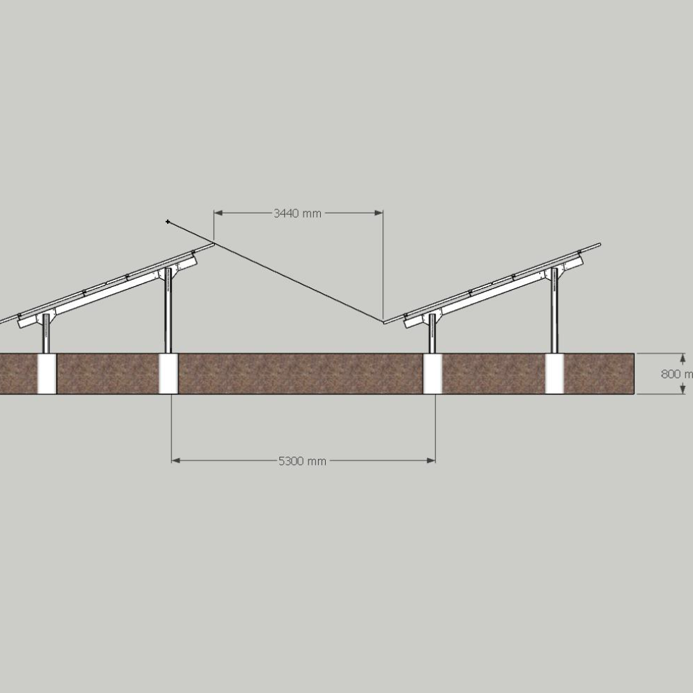 Ground Mounting Structure 2 Panel Portrait - Per Panel