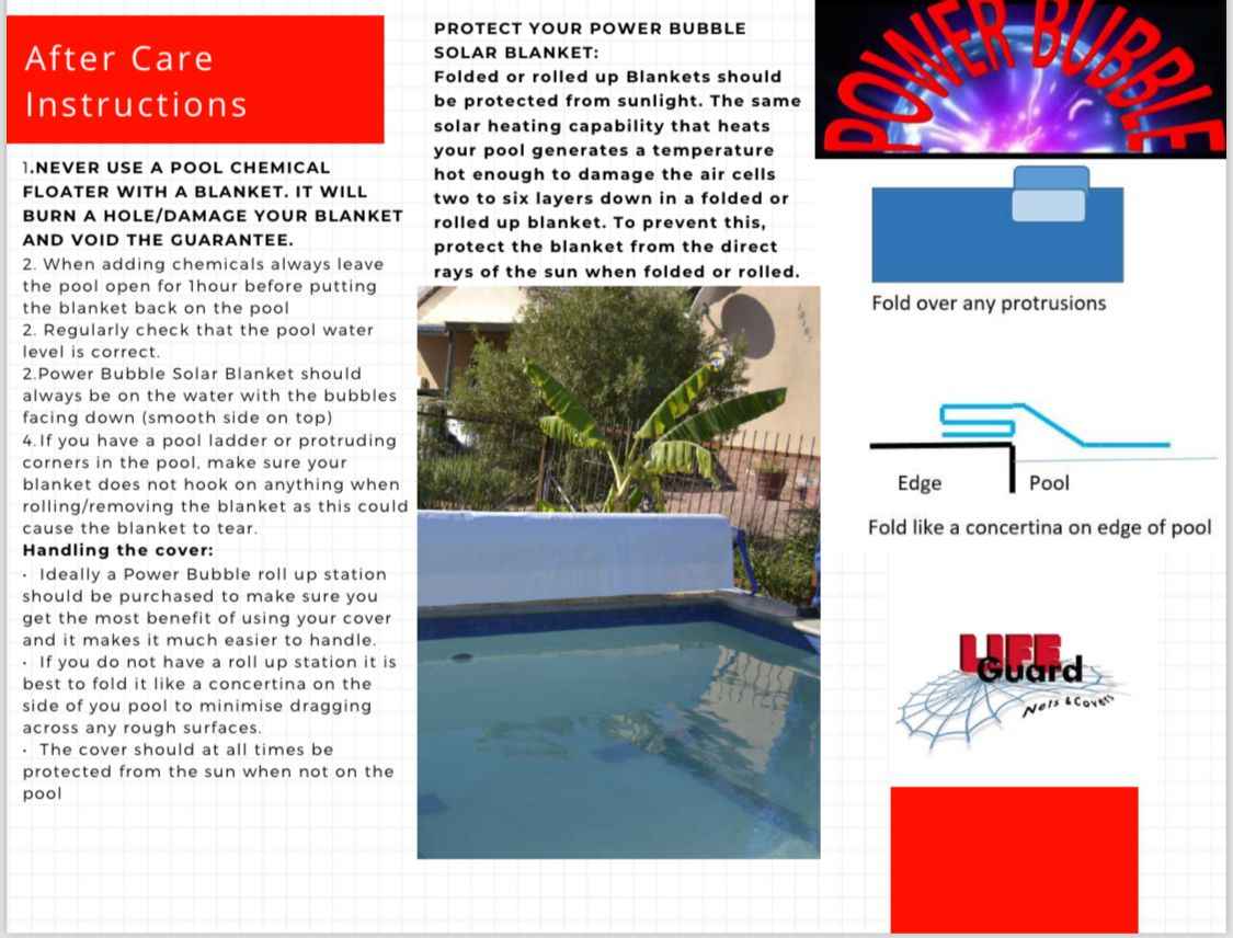 Power Bubble Solar Pool Blanket Per m² (500 Micron) - Greenwattsa