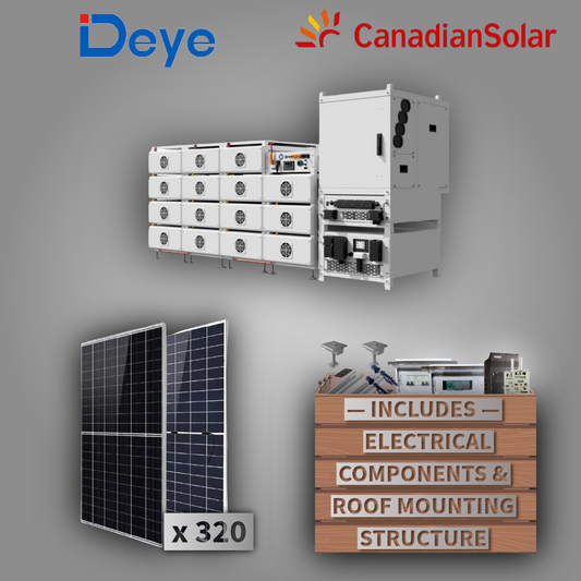 Deye C&I ESS Kit: 125kW Inverter+200kW MPPT+215kWh Battery+320 Canadian Solar Panels - Greenwattsa