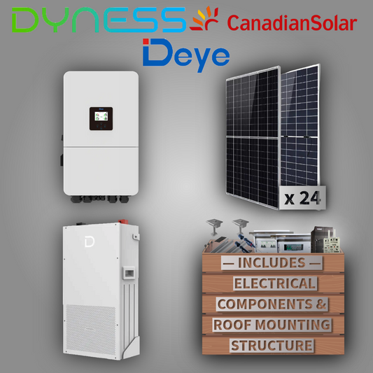 Deye 16kW 1P Inverter + Dyness 14.3kW Powerbrick + 24 Canadian Solar Panels