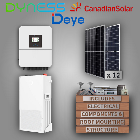 Deye 6kW 1P Inverter + Dyness 14.3kWh Powerbrick + 12 Canadian Solar Panels