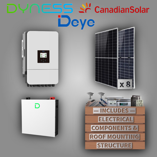 Deye 8kW 1P Inverter + Dyness DL5.0C Pro 5.12 kWh Battery + 8 Canadian Solar Panels