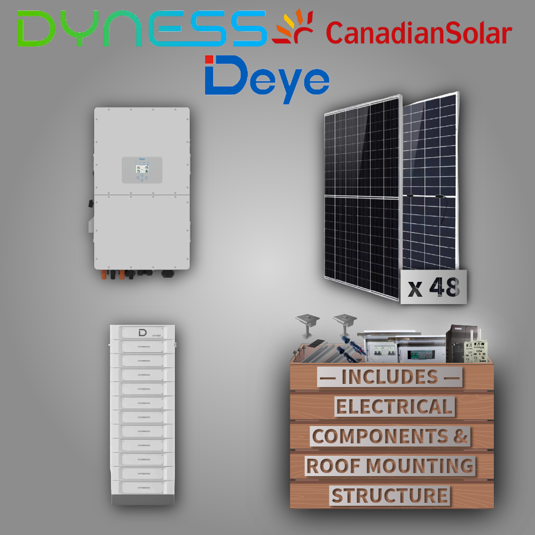Deye 50kW Inverter + Dyness Stack100, 30kWh + 48 Canadian Solar Panels