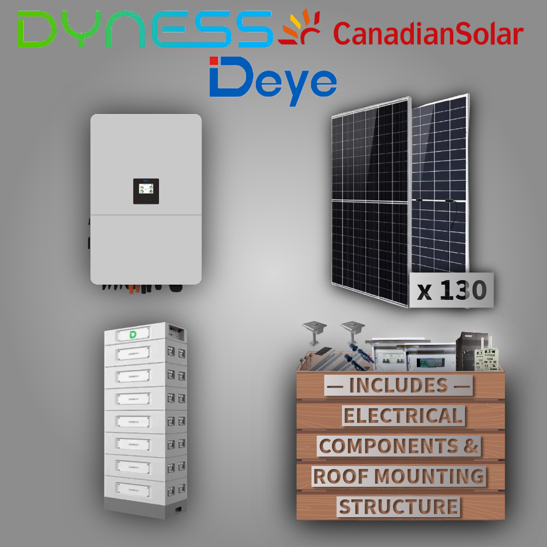 Deye 80kW 3P Inverter + Dyness STACK280 100kWh + 130 Canadian Solar Panels