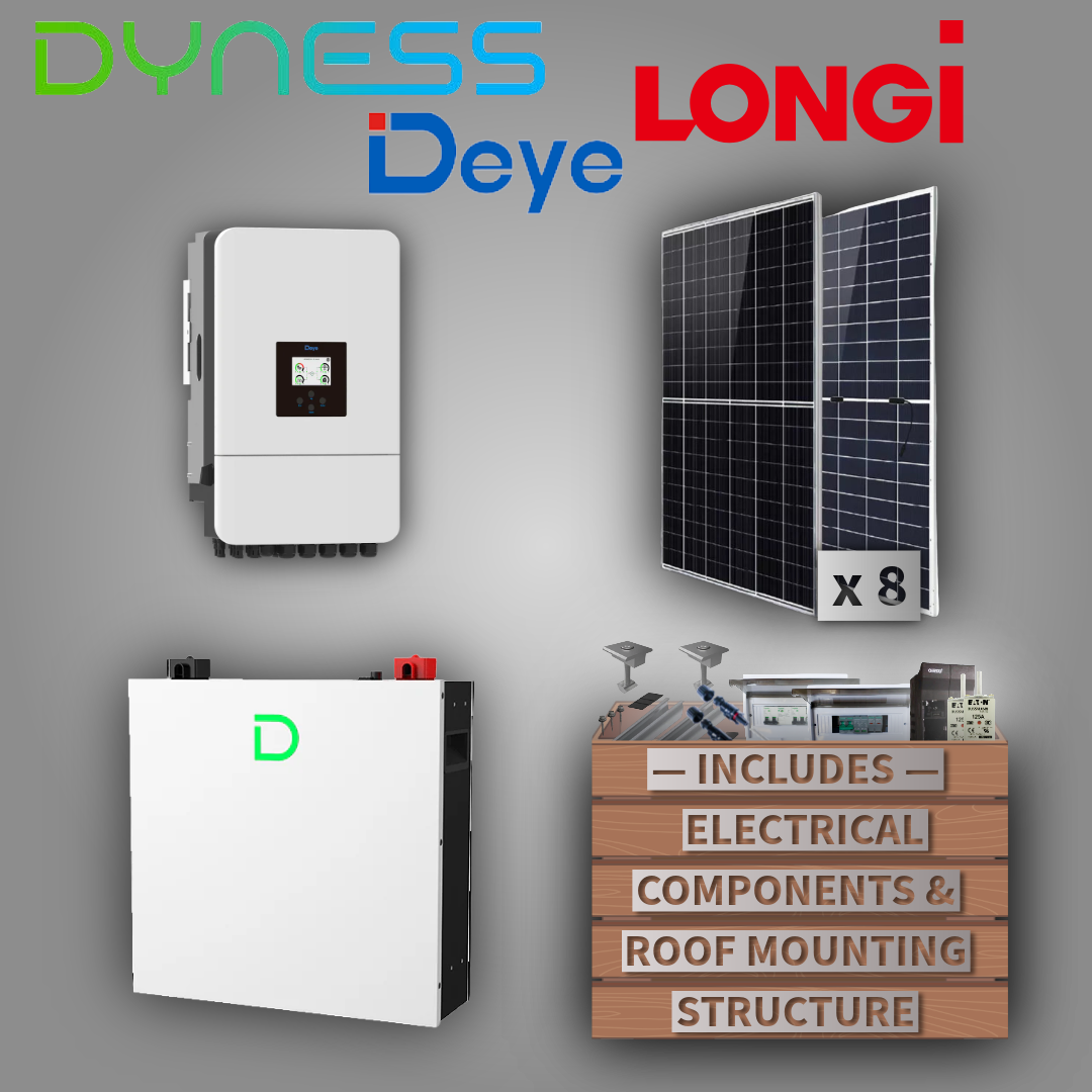 Deye 8kW 1P Inverter + Dyness DL5.0C Pro 5.12 kWh Battery + 8 Canadian Solar Panels