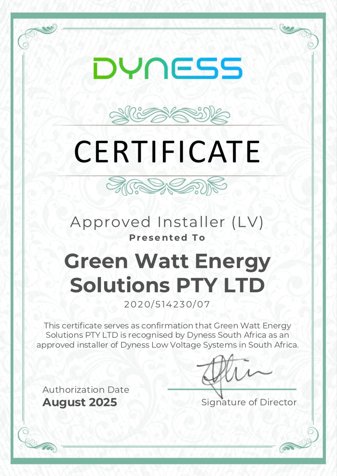 OFFICIAL DYNESS APPROVED INSTALLERS (LV)