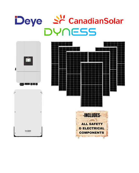 Deye 8kW Inverter + Dyness 10kW Battery + 12 Canadian Panels + All Fittings