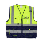 Safety Vests Signaling With Zip Id Pocket Lime/Navy