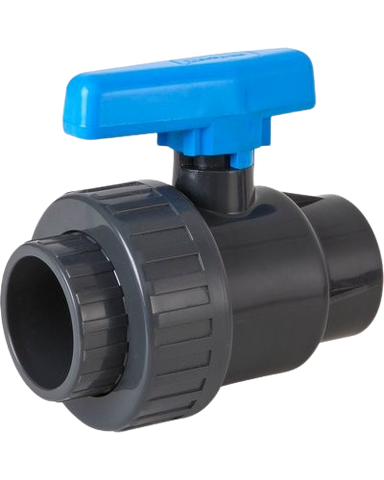 PVC Ball Valve 50mm 2 Way Blue Handle