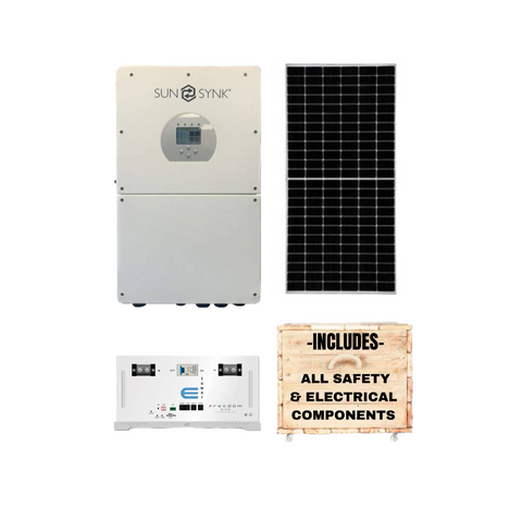 Sunsynk 16kW Inverter + Freedom Won E-Tower Battery X2 + Canadian Panels + All Fittings