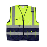 Safety Vests Signaling With Zip Id Pocket Lime/Navy