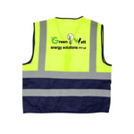 Safety Vests Signaling With Zip Id Pocket Lime/Navy