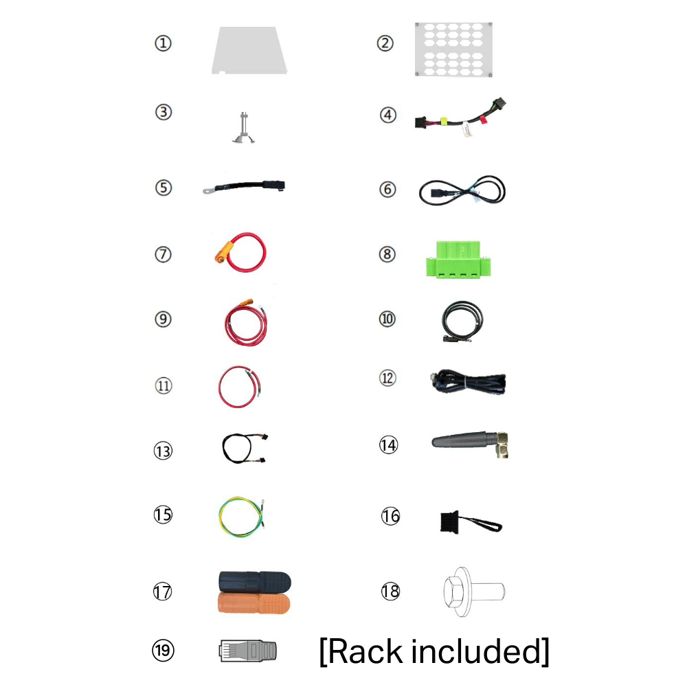 Deye Bos-B Accessory Set For 214,5kW (1 Set) Rack + Cables