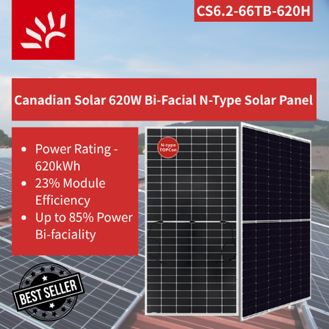 Canadian Solar 620W Bi-Facial (Double Glass) N-Type