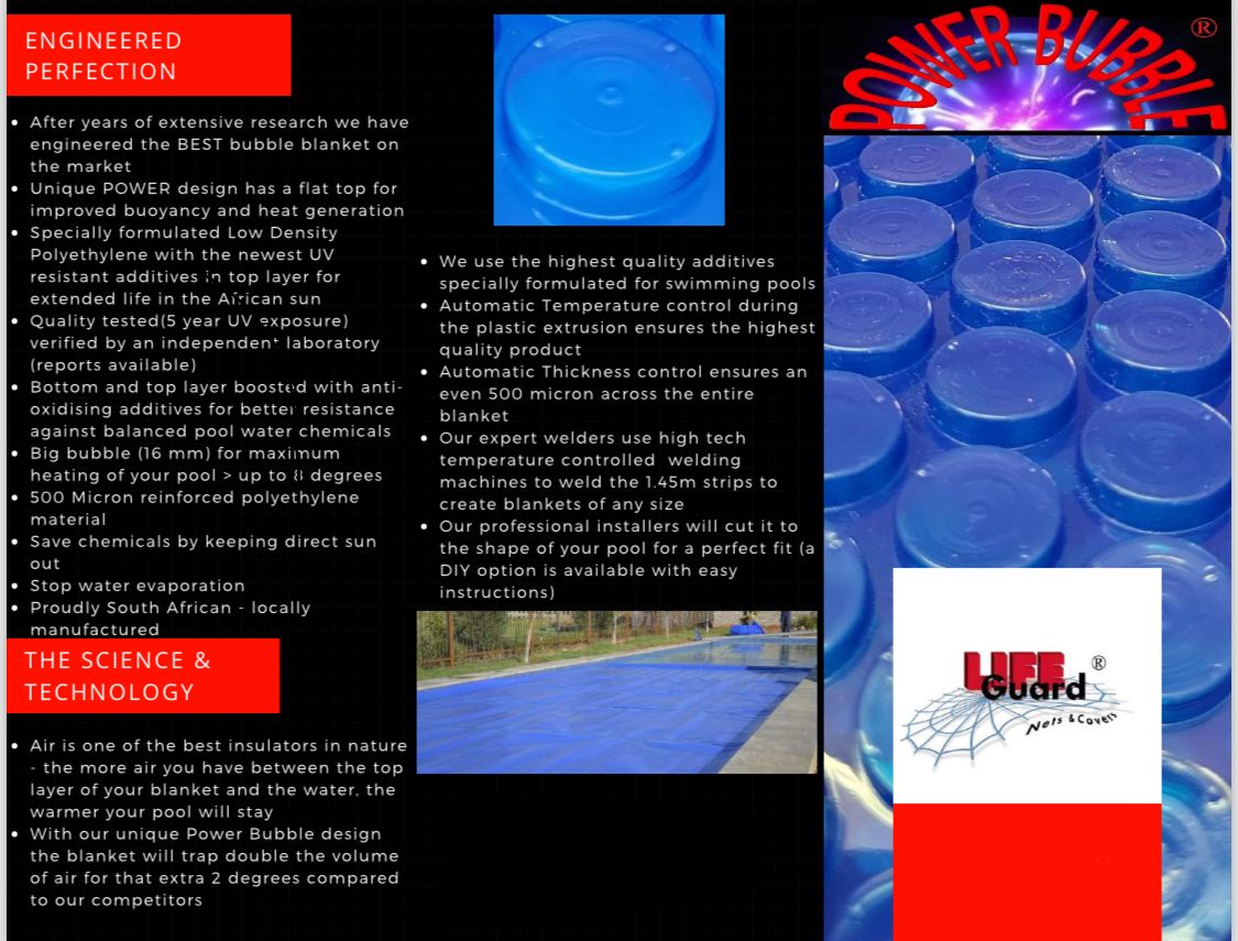 Power Bubble Solar Pool Blanket Per m² (500 Micron)
