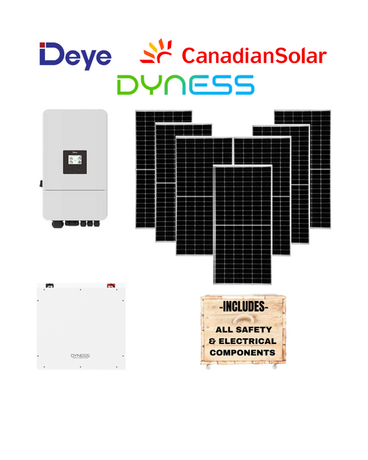 Deye 8kW Inverter + Dyness 5,12kW Battery + 8 Canadian Panels + All Fittings