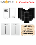Sunsynk 6kW Inverter + Sunsynk 5kW Battery X2 + 12 Canadian Panels + All Fittings