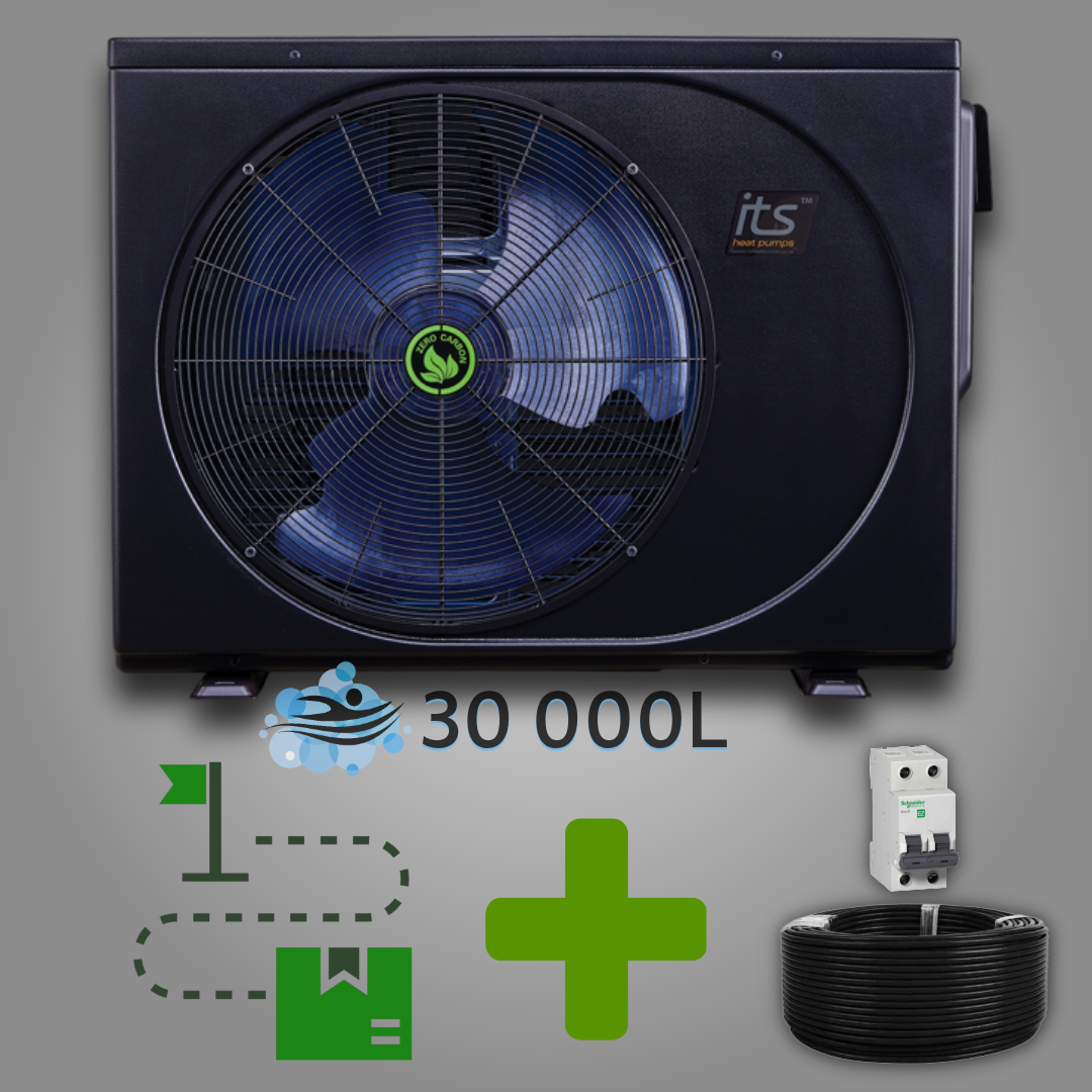 ITS 10.3kW Inverter Pool Heat Pump Black + Extras