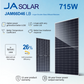JA Solar Panel 715W Bi-Facial N-TYPE Double Glass Module
