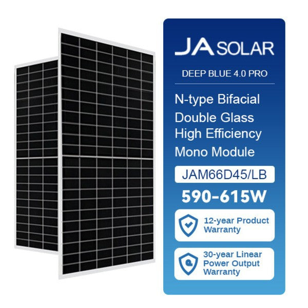 JA Solar Panel 610W Bi-Facial (Double Glass)