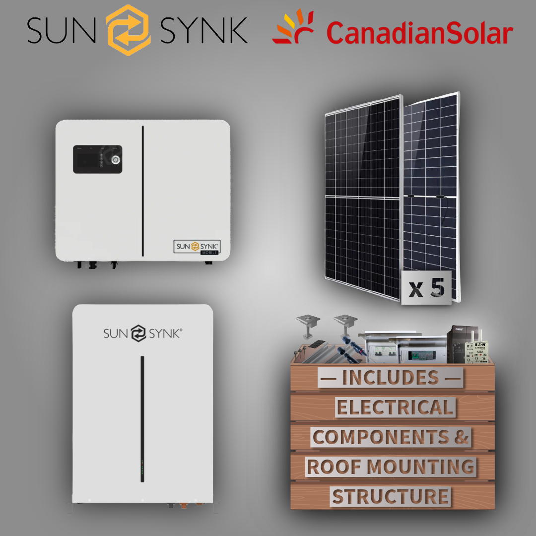 Sunsynk 6kW Lynks Inverter + Sunsynk 5,12 kWh G Series + 5 Canadian Solar Panels