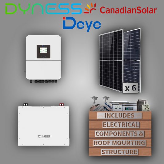 Deye 6kW Inverter + Dyness 5,12kW Battery + 6 Canadian Panels + All Fittings