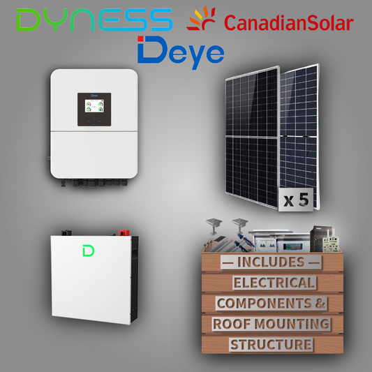 Deye 5kW 1P Inverter (LV) + Dyness DL5.0C Pro 5.12 kWh Battery + 5 Canadian Solar Panels