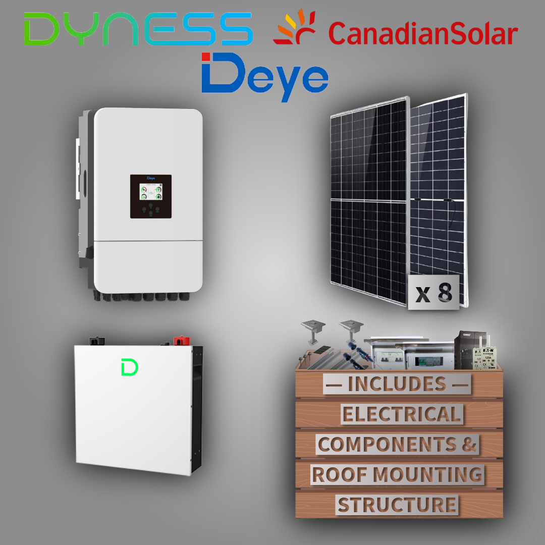 Deye 8kW 1P Inverter + Dyness DL5.0C Pro 5.12 kWh Battery + 8 Canadian Solar Panels