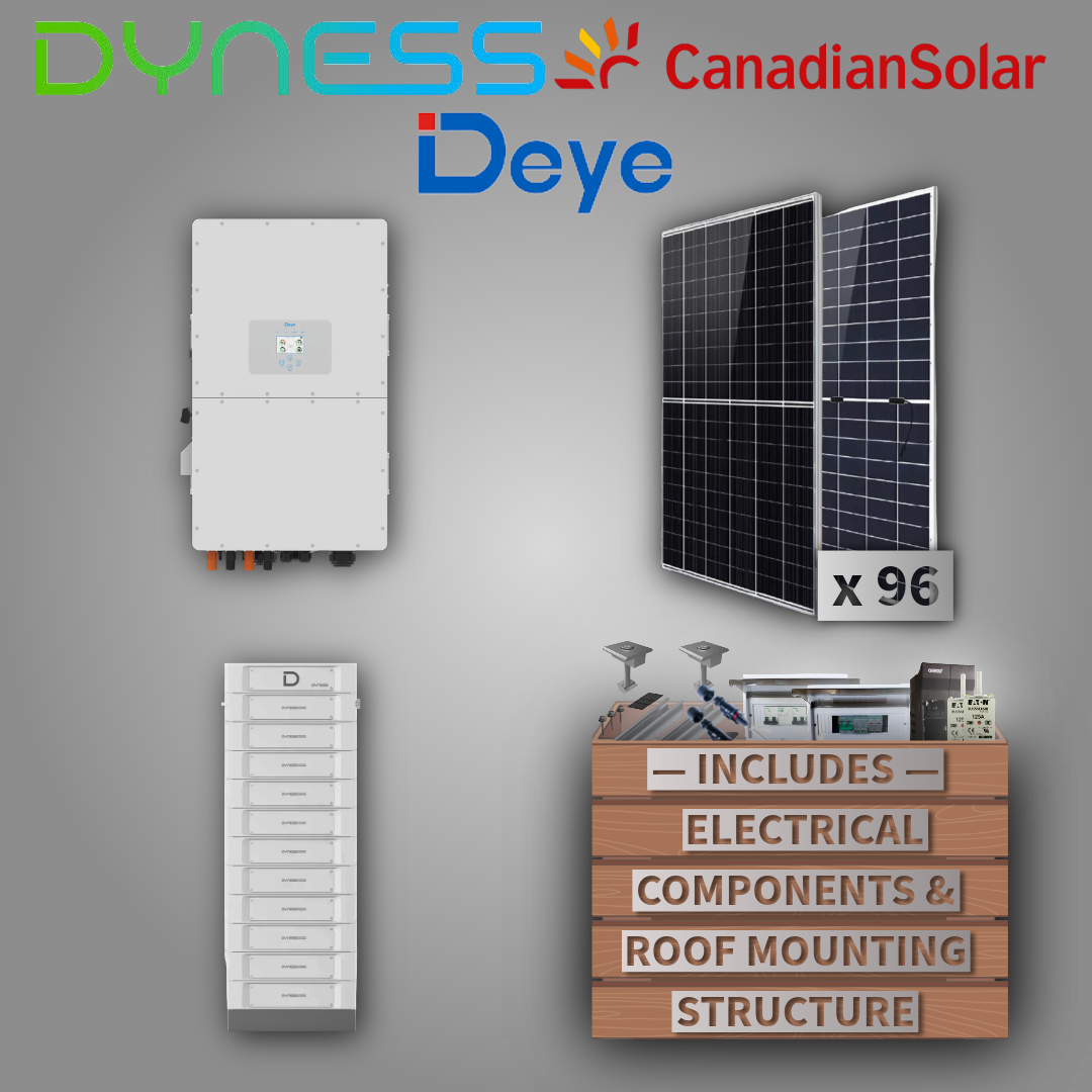 Deye 50kW Inverter + Dyness Stack 100, 61.44kWh + 96 Canadian Solar Panels