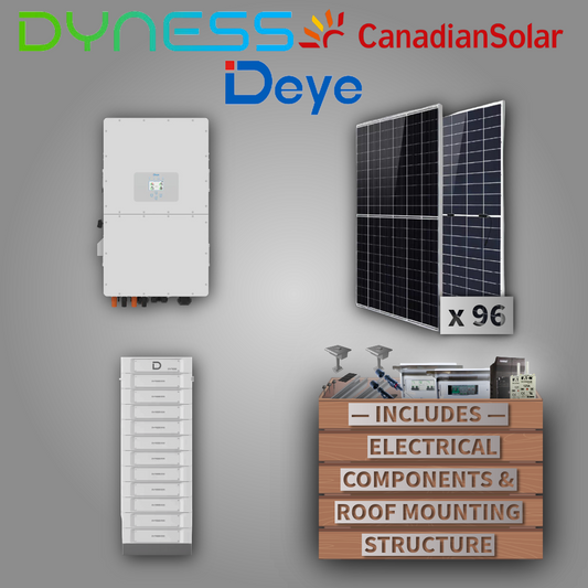 Deye 50kW Inverter + Dyness Stack 100, 61.44kWh + 96 Canadian Solar Panels