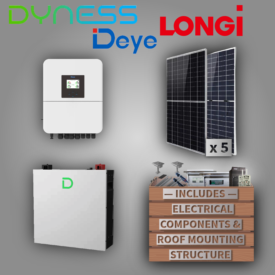 Deye 5kW 1P Inverter + Dyness DL5.0C Pro 5.12 kWh + 5 Solar Panels