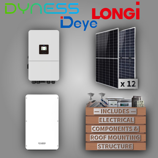 Deye 6kW Inverter + Dyness 10kW Battery + 12 Panels + All Fittings