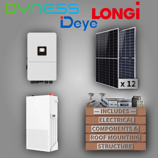 Deye 6kW 1P Inverter + Dyness 14.3kWh Powerbrick + 12 Panels