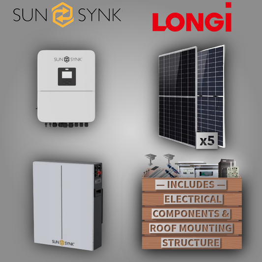 Sunsynk 5kW 1P Inverter + Sunsynk 5,12 kWh + 5 Solar Panels