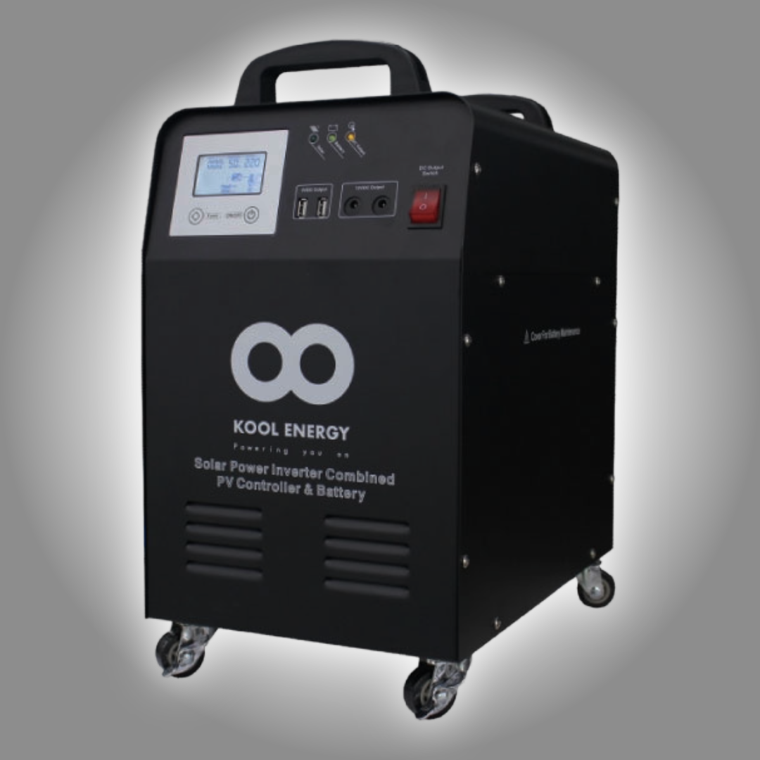 Kool Energy Solar Power 1.5kW 12V Inverter Combined PV Controller and 2 x 1kWh GEL Batteries